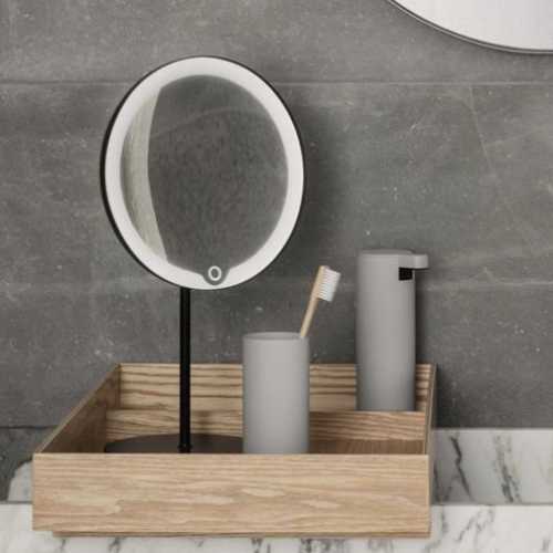 Blomus Modo Table Mirror With Light Black Naken Interiors